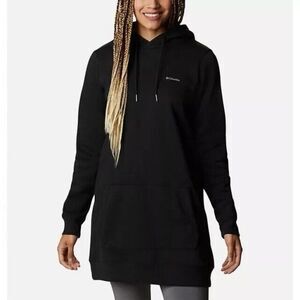 Columbia Rush Valley Long Hoodie Dress Womens Small Black NEW